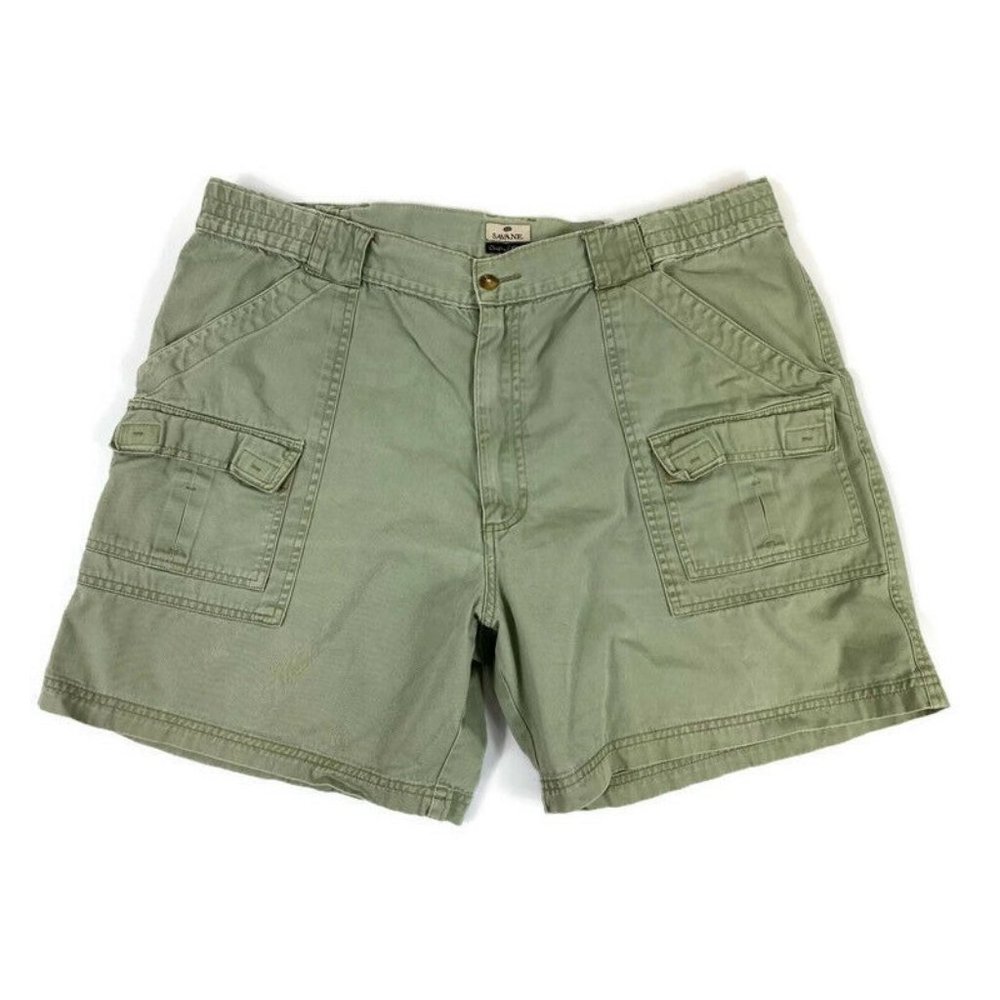 Savane Chino Cargo Shorts Outdoor Hiking Olive Green Men’s Size 40
